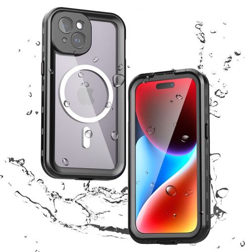 V-Series ShellD Waterproof/Dust Proof case for iPhone 15 - Black/Clear