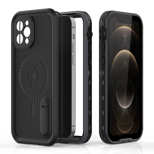 V-Series ShellD MagStand Waterproof/Dust Proof case for iPhone 12 Pro - Black